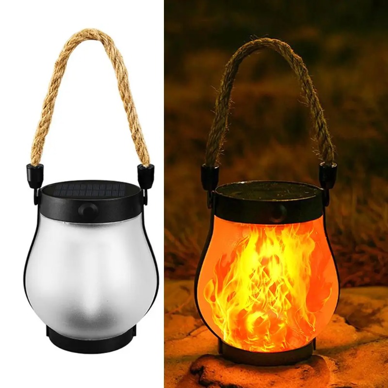 Solar Lantern Hanging - Lampu Api Surya USB Isi Ulang