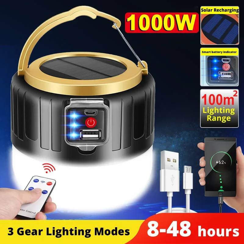 Outdoor Lighting Remote Control - Lampu Kemah Tenaga Surya LED Lentera
