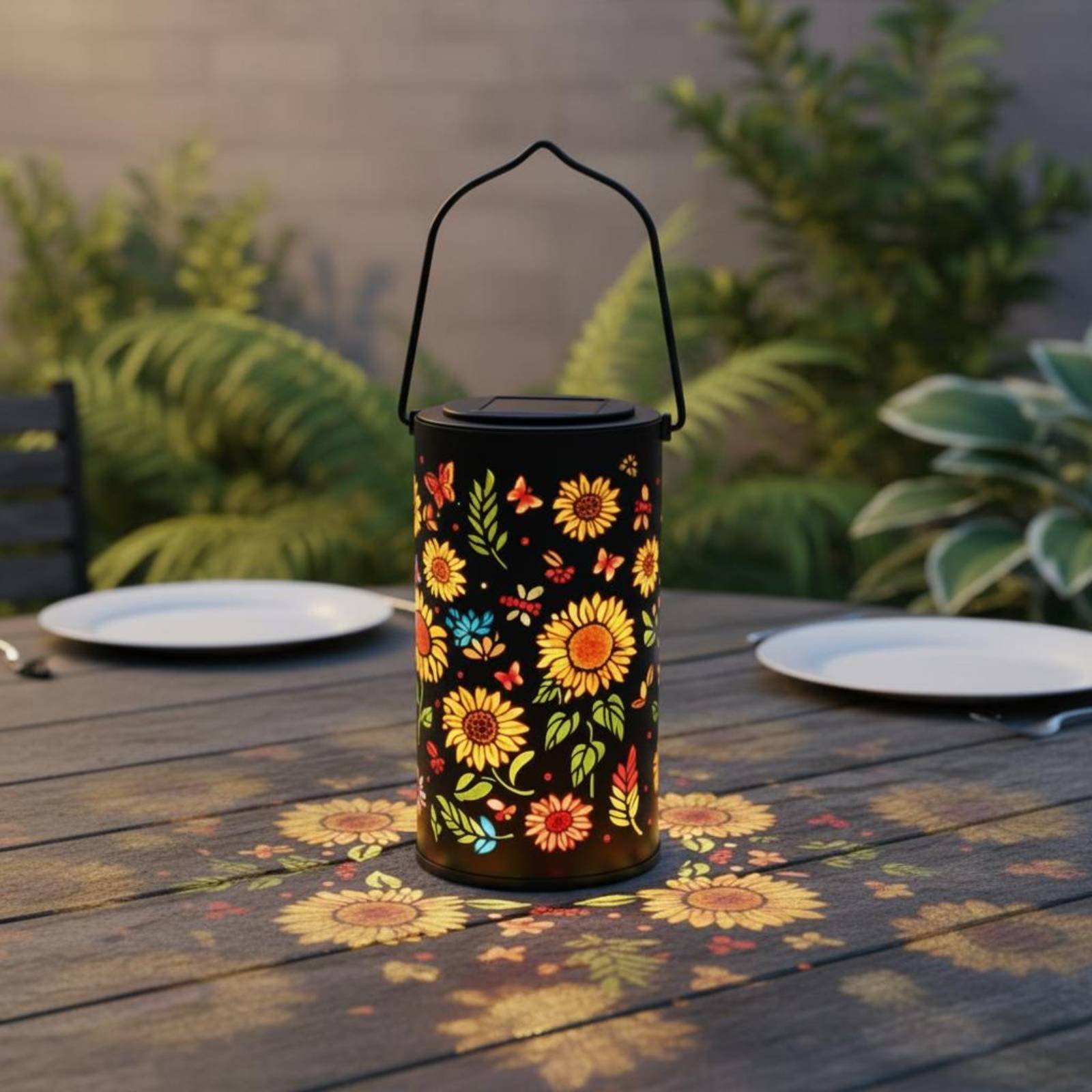 Solar Lantern Hanging - Lampu Surya Sunburst Warna-warni Ramah Lingkungan