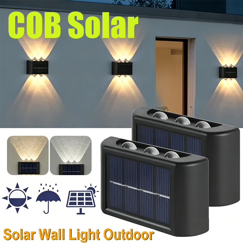 Outdoor Lighting Garden - Lampu Dinding Tenaga Surya COB Tahan