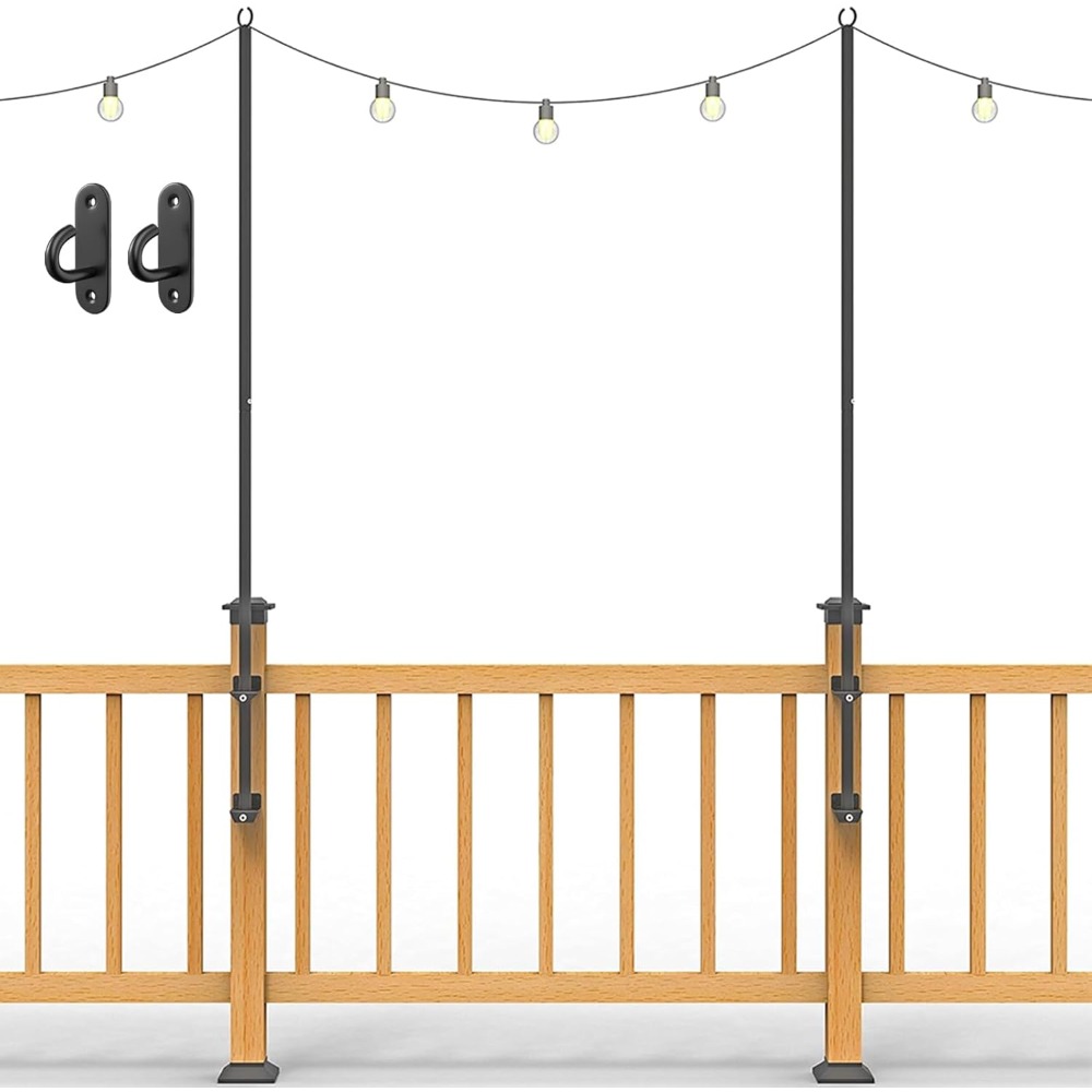 Outdoor Lighting Garden - 2 tiang lampu string - tiang