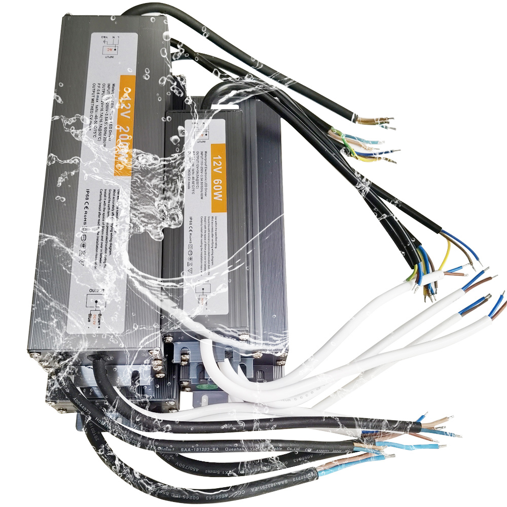 Outdoor Lighting Transformer Box - AC85V-265V ke DC12V/24V transformer IP67 tahan