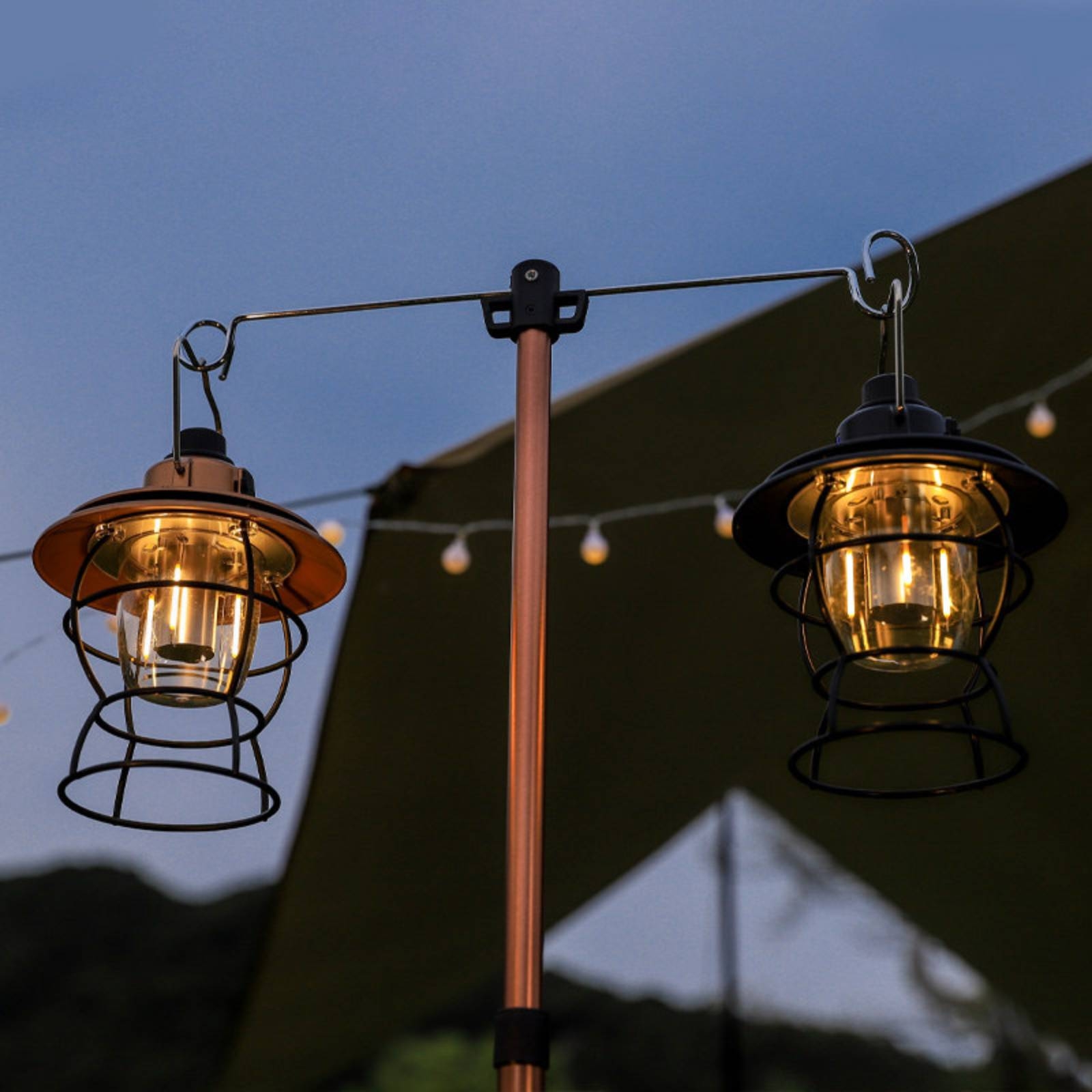 Outdoor Lighting Hooks - Penyangga Tripod dengan Pengait, Tiang Lampu