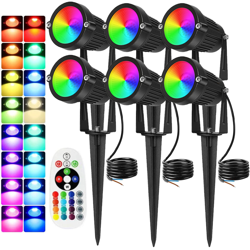 Outdoor Lighting Garden - Lampu Lanskap RGBW 10W dengan Remote