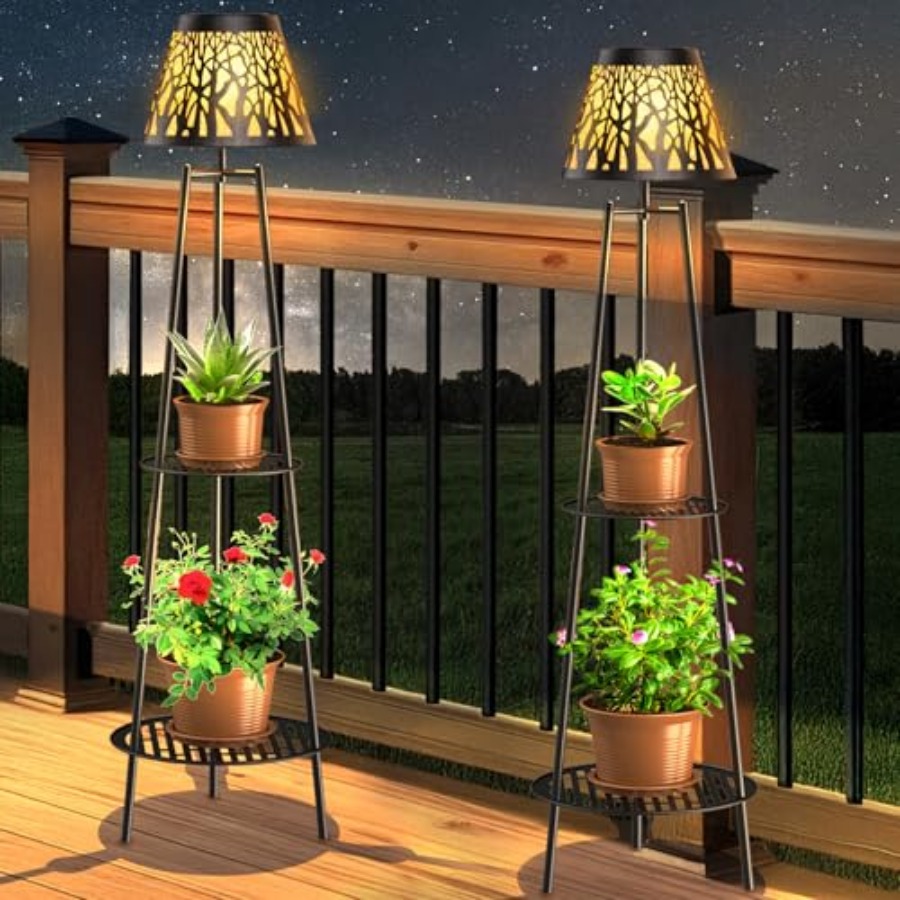 Outdoor Lighting Garden - 2 Paket Lampu Lantai Tenaga Surya