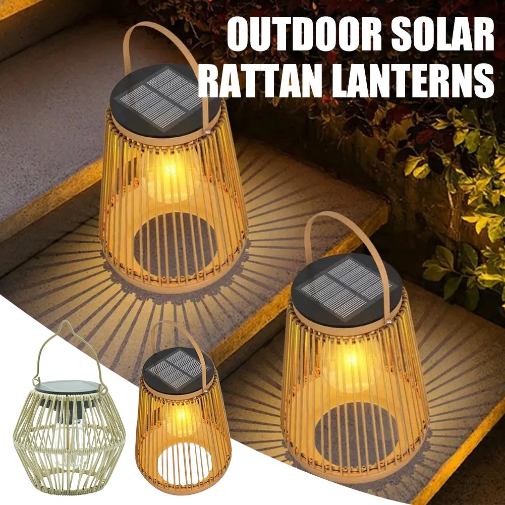 Outdoor Lighting Garden - Lampu Rotan Tenaga Surya Tahan Air