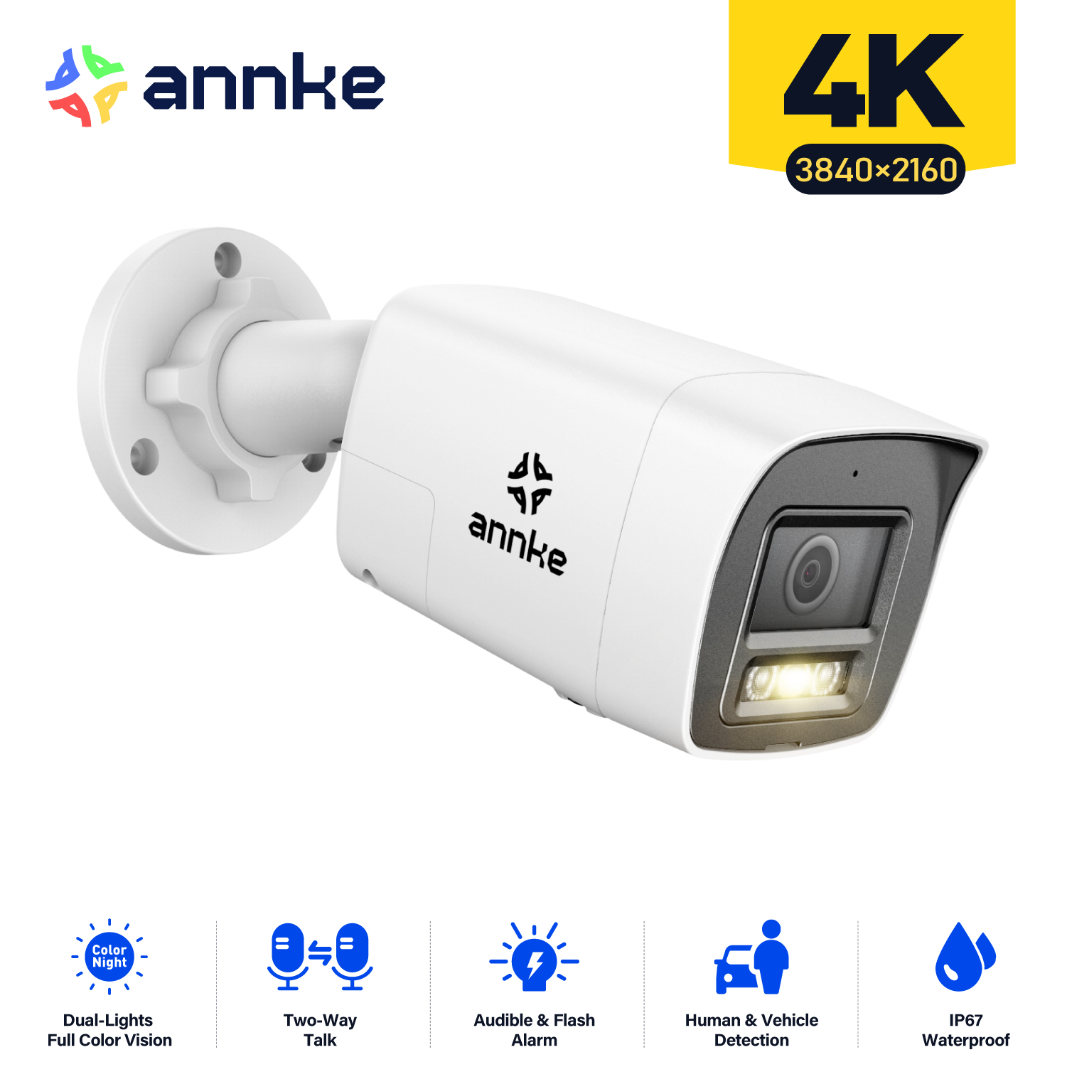Outdoor Lighting Under Roof - Annke kamera keamanan Poe 4K HD
