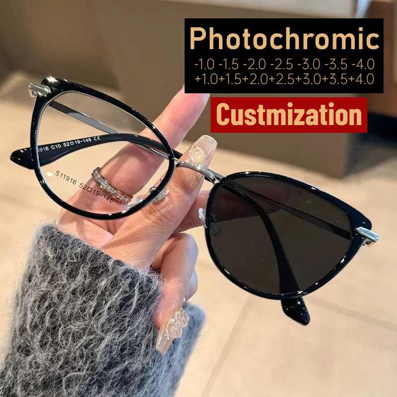 Color Changing Outdoor - Kacamata Resep Kustomisasi Fotochromic Mata Kucing