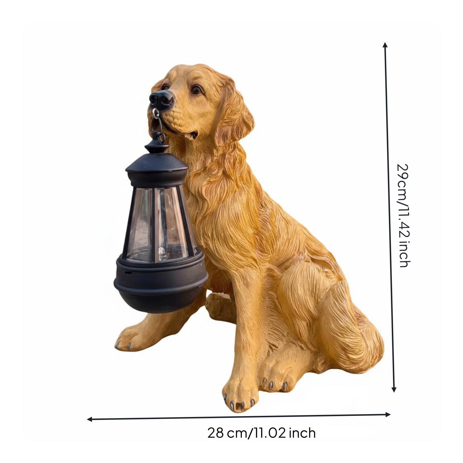 Solar Lantern Hanging - Patung Anjing Resin Dekoratif untuk Taman