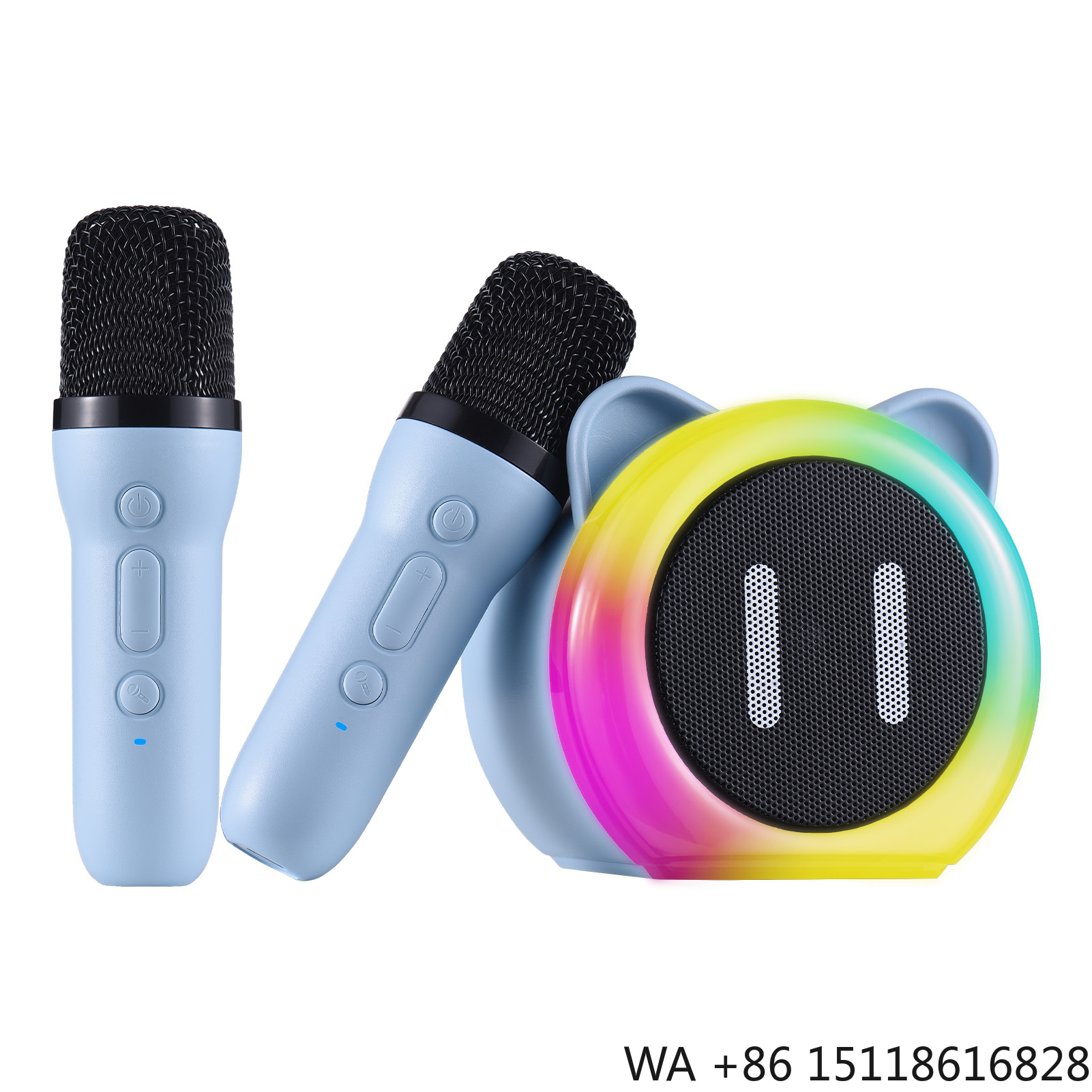 Outdoor Lighting Garden - Mesin Karaoke dengan 2 Mikrofon Nirkabel,