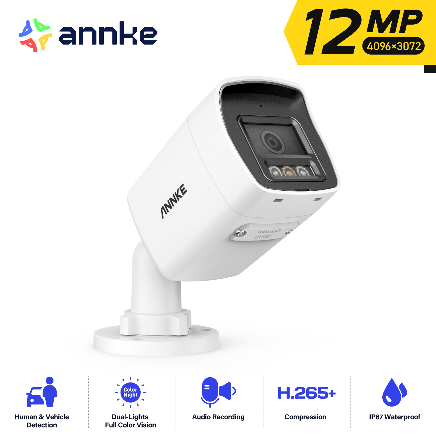 Outdoor Lighting Under Roof - Kamera Keamanan ANNKE 12MP PoE Outdoor,