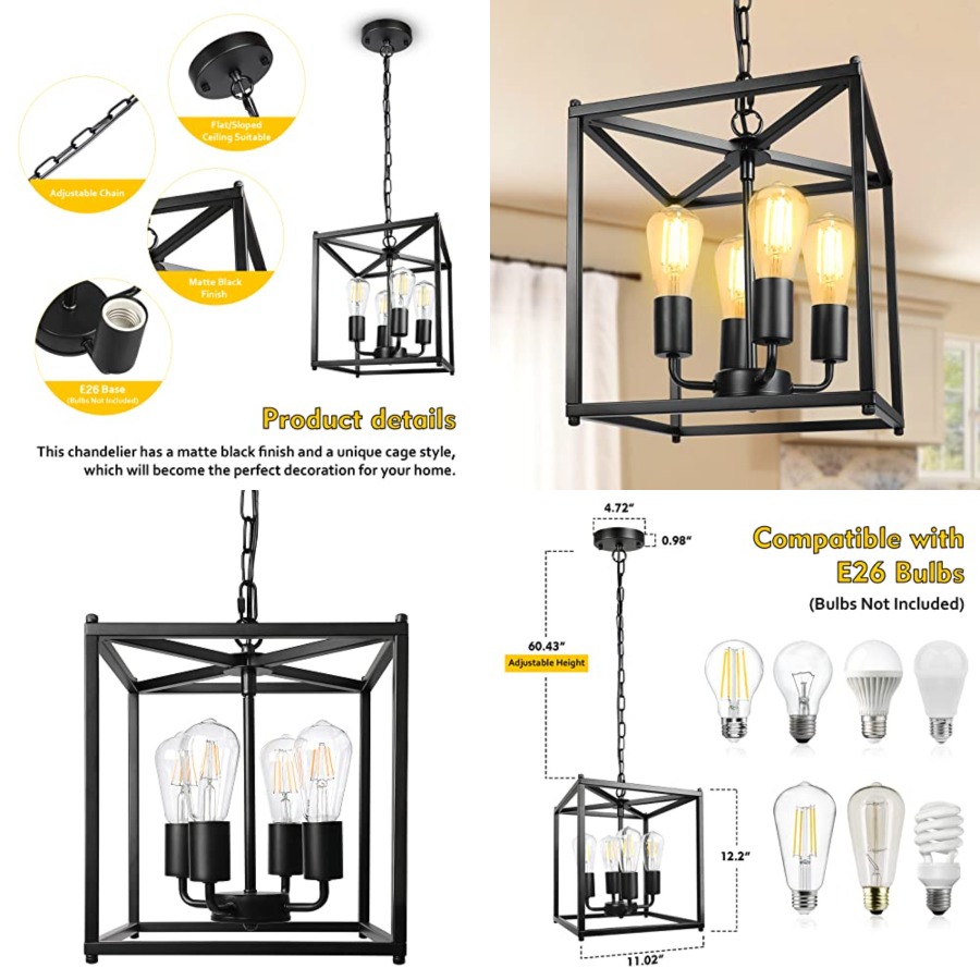 Lampu Gantung Farmhouse 4-Lamp - Solar Lantern Hanging ulasan dan harga