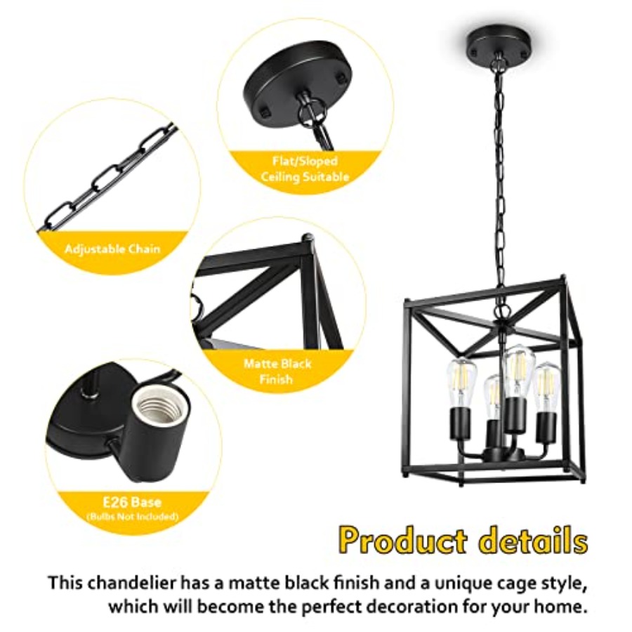 Lampu Gantung Farmhouse 4-Lamp - Solar Lantern Hanging ulasan dan harga