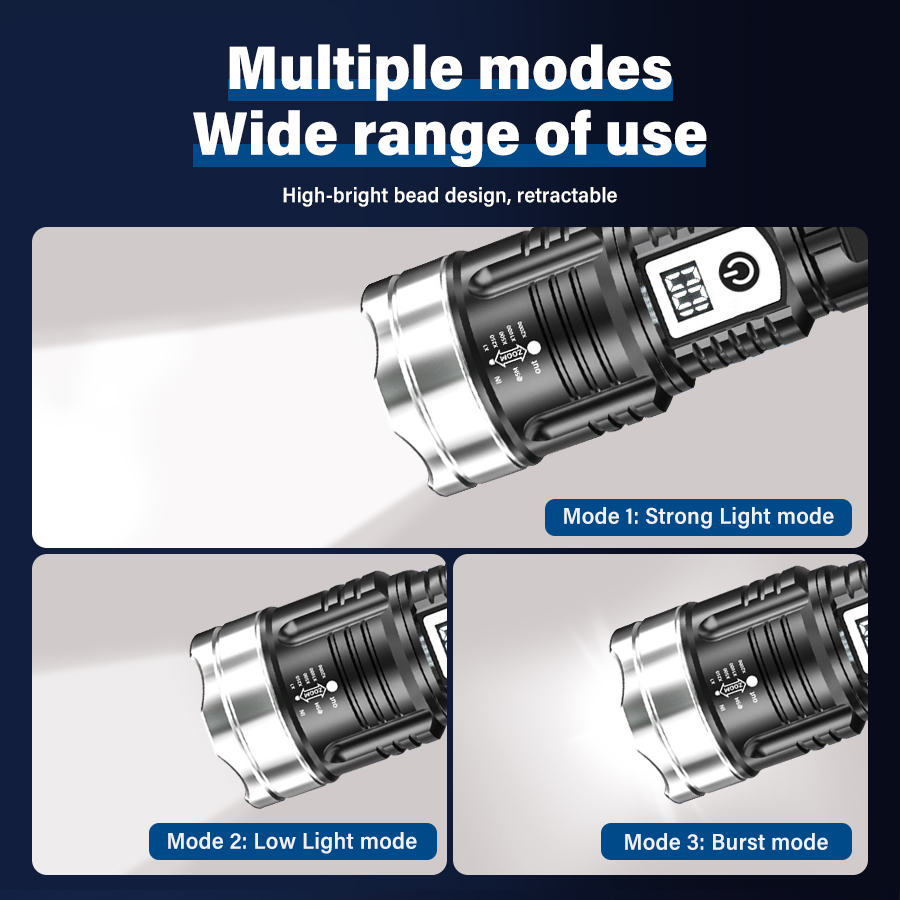 Senter LED 200000LM Daya Tingg - Outdoor Lighting Types ulasan dan harga