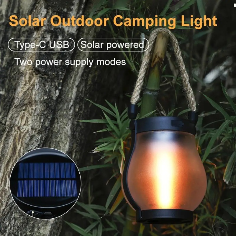 Lampu Api Surya USB Isi Ulang  - Solar Lantern Hanging ulasan dan harga