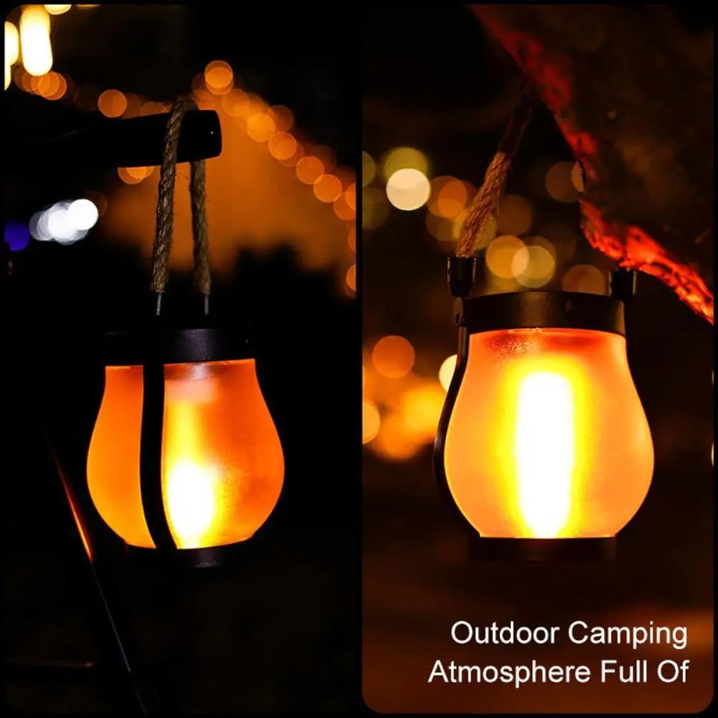 Lampu Api Surya USB Isi Ulang  - Solar Lantern Hanging ulasan dan harga