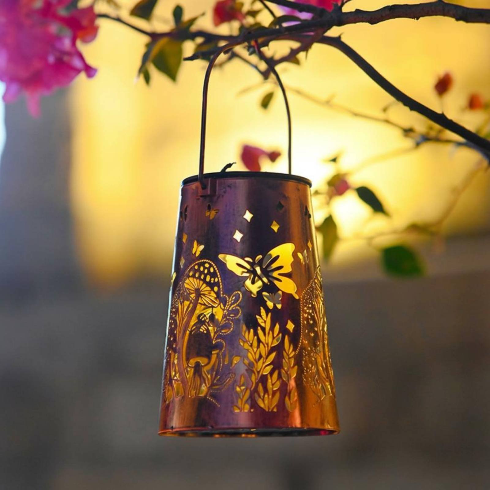 Lampu Taman Motif Bunga, Lampu - Solar Lantern Hanging ulasan dan harga