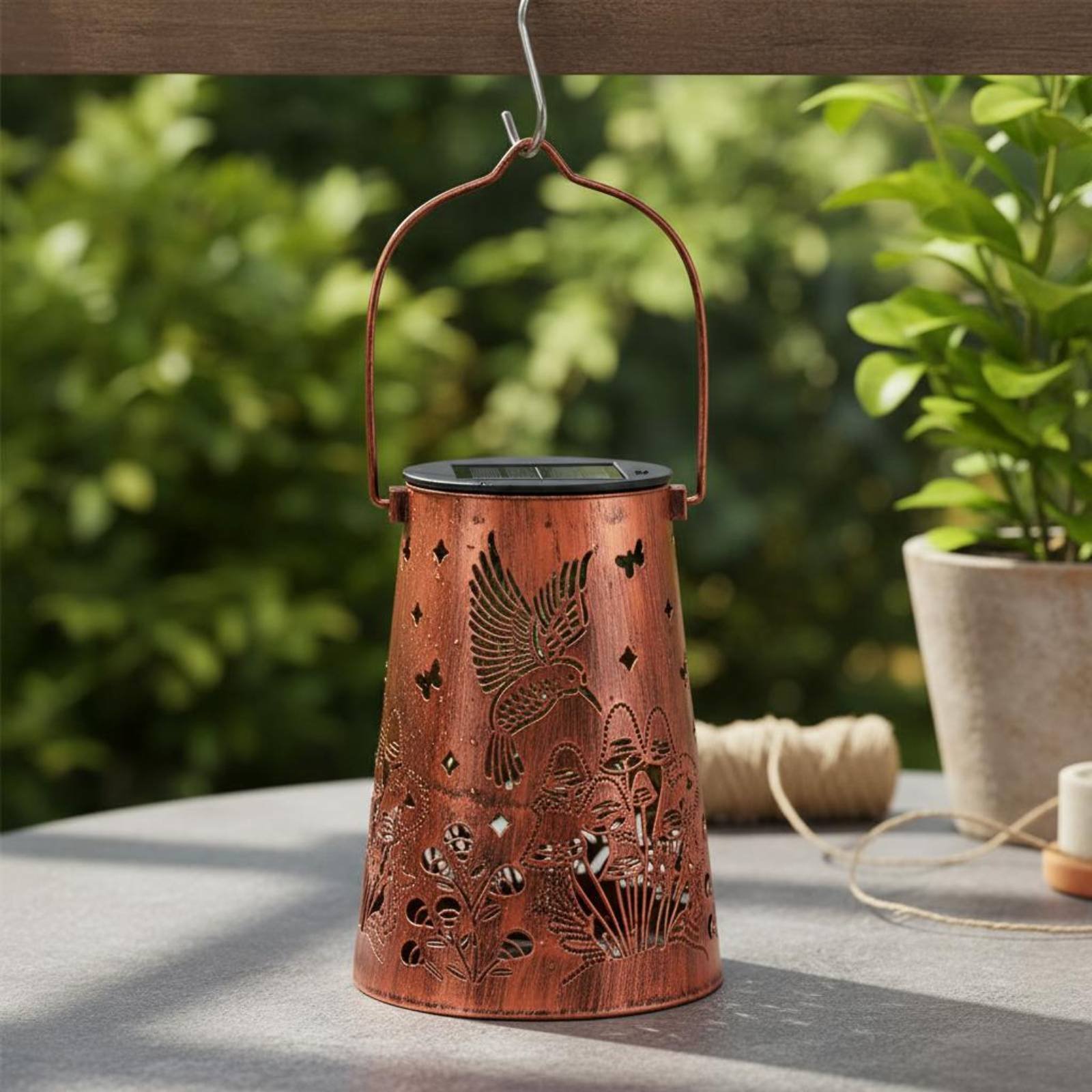 Lampu Taman Motif Bunga, Lampu - Solar Lantern Hanging ulasan dan harga