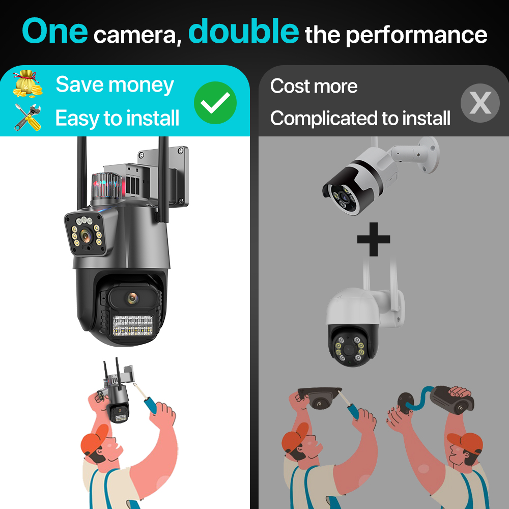 Wifi PTZ kamera 4K 8MP HD luar - Outdoor Lighting Under Roof ulasan dan harga