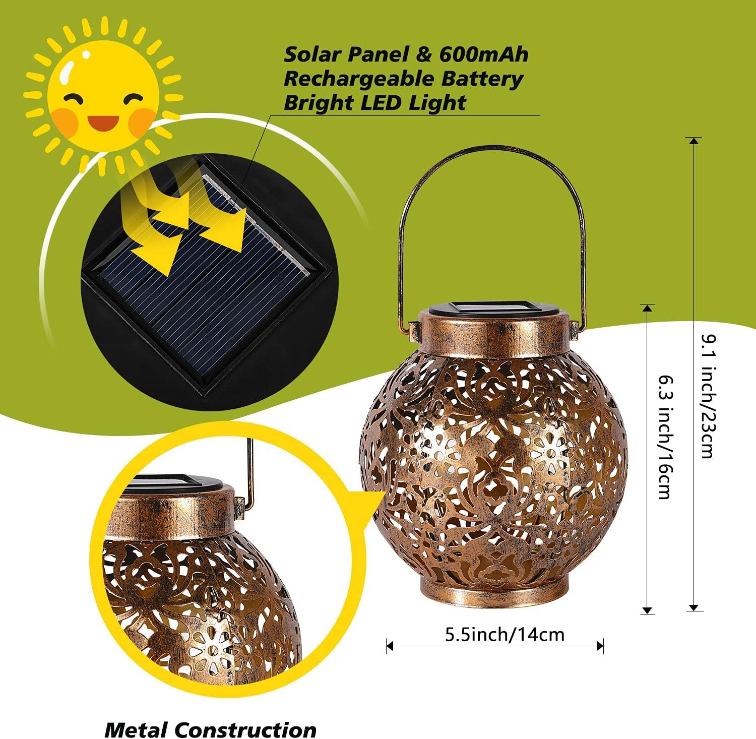 1-6 Buah Lampu LED Gantung Log - Solar Lantern Hanging ulasan dan harga